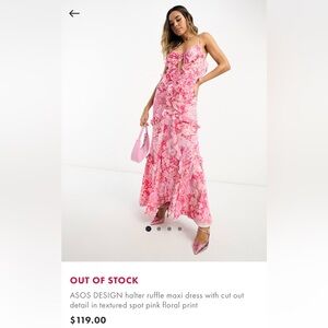 ASOS Halter Ruffle Maxi Dress